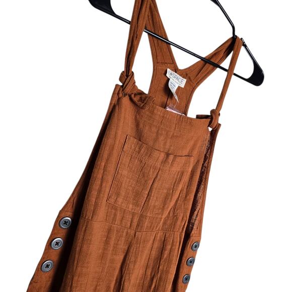 Nwt L* space Cali Girl Overalls Brown Jumper Cotton XS - Picture 3 of 8